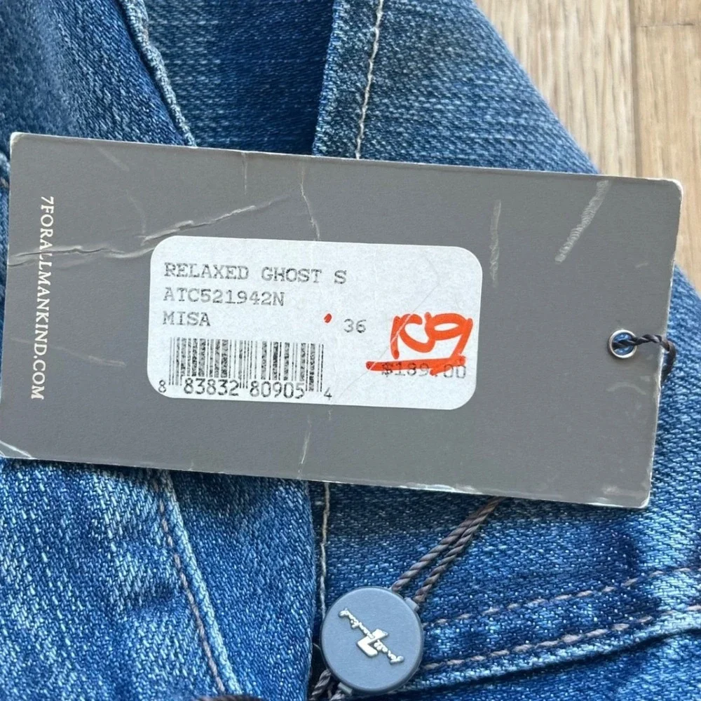 7 For All Mankind Relaxed Jeans 36 USA Blue Ghost ATC521942N Straight Leg Denim